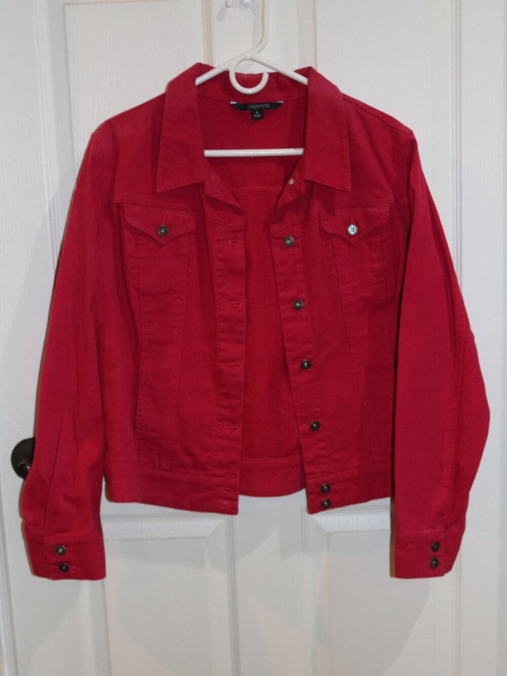 Women's red Chadwick's denim jacket. New. Size 18.
